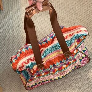 Lily bloom Colorful Patterned Women's 22” rolling carry on duffle overnight Bag